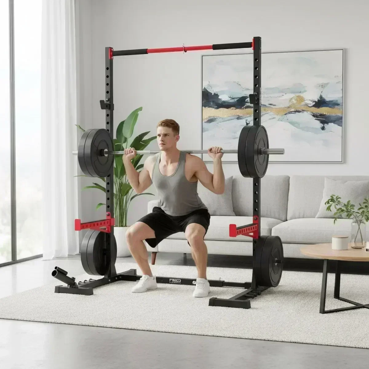 Squat Rack Power - Ayarlanabilir Ev Tipi Squat Sehpası, Çekme