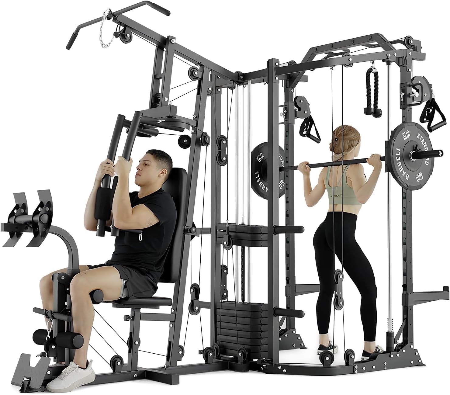 Home Gym Smith - Çift İstasyonlu SmithΔ Makinesi Güç Kafesi,