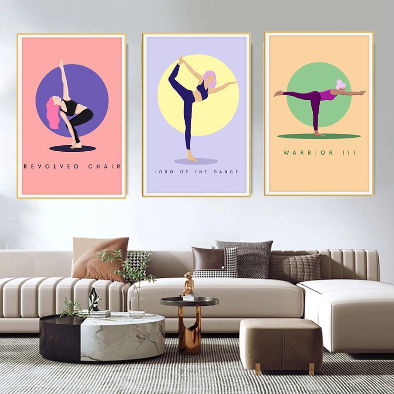 Modern Soyut Yoga Pozları Post - Home Gym Yoga Room incelemesi ve fiyatı