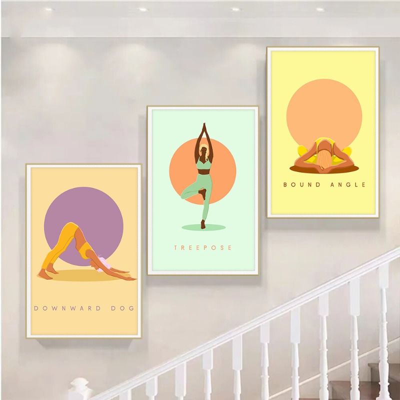 Modern Soyut Yoga Pozları Post - Home Gym Yoga Room incelemesi ve fiyatı