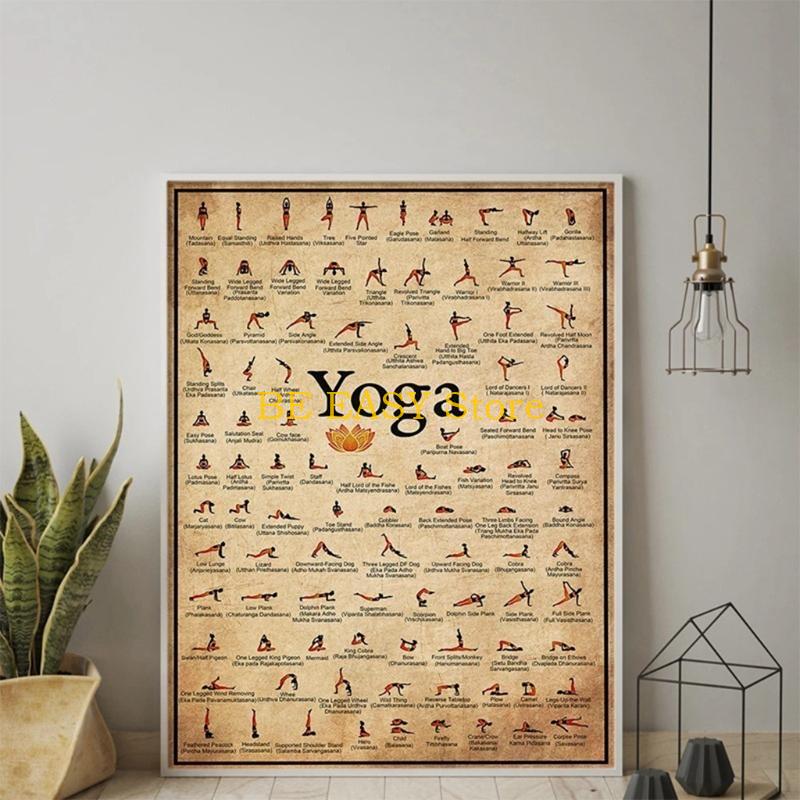 E28F Retro Vintage Yoga Sanat  - Home Gym Yoga Room incelemesi ve fiyatı