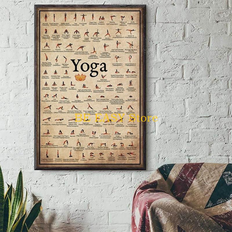 E28F Retro Vintage Yoga Sanat  - Home Gym Yoga Room incelemesi ve fiyatı